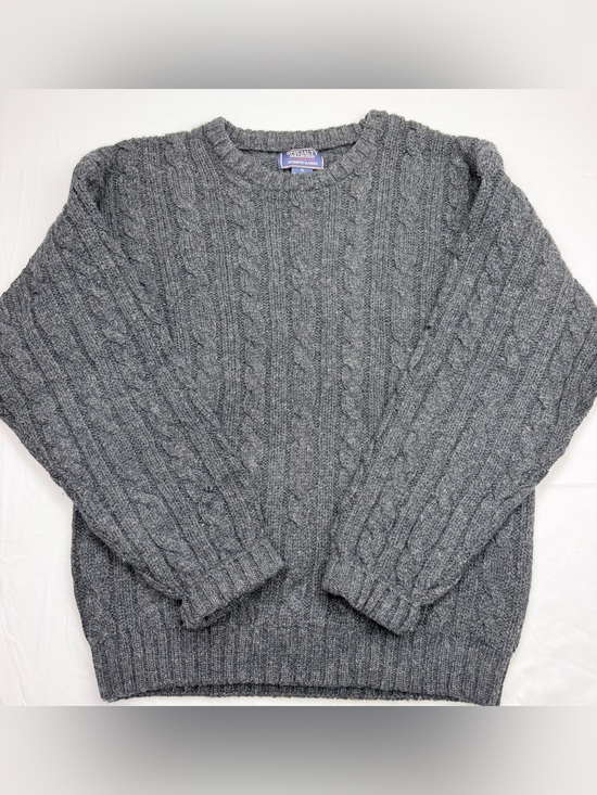 Specialty Collection Other - Men's Gray Cable 100% Wool Crewneck Sweater